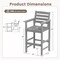 Set of 2 Patio HDPE Adirondack Bar Chairs with Wide Armrests and Inclined Backrest Perfect for Outdoor Use
